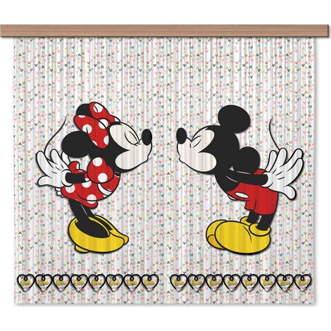 AG Design fcsxl 4371 Disney Mickey Mouse, Tenda/tenda, 180 x 160 cm – 2 pezzi: 90 x 160 cm, plastica, Multicolore, 0,1 x 180 x 160 cm