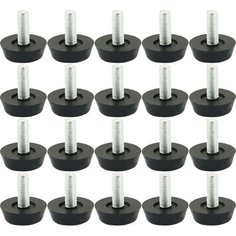 20pcs Pieds M6 x 20mm de Nivellement Meuble Réglable Pied Réglable Patinn Meuble Jambe Pied de Table Chaise Base Protection Plancher Vis Glisse (1/4)