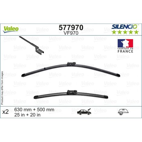 Balai d'essuie-glace Valeo 577970 BMW 2206399 2206402 61615A5C9C2 JX7B17528AA