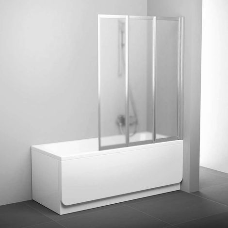 Ravak Supernova - Paravento per vasca pieghevole VS3 130, 130x140 cm, satinato/Grape 795V0U00ZG