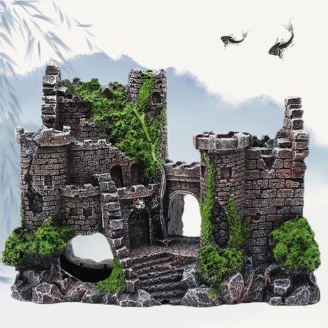 Resin Aquarium Decoration - Castle Fish Hideout - Realistic Details - Aquarium Accessory (1/5)
