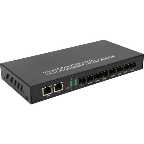Switch Ethernet Fibre Gigabit 1.25G SFP, Transcepteur RJ45 10/100/1000Mbps, Alimentation DC 5V/3A, Commutateur Réseau Industriel 8 Ports (1/5)