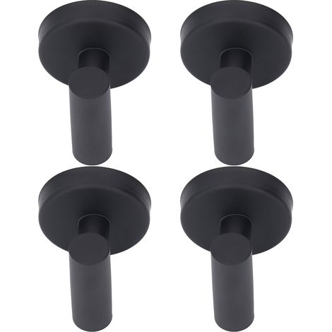 4pcs Towel Hook Matte Black Stylish Stainless Steel Wall Mounted Robe Hook for Bathroom (1/5)