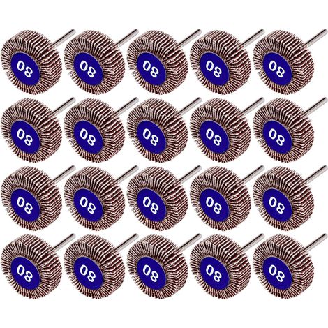 20 Pcs Roue à Lamelles, 80 Grains Ponçage de Disque de Roue à Lamelles de Papier pour Outils Rotatifs Dremel (1/5)