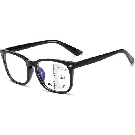 Verre à glace Progressiva Multifokala Anti-Blått Verre à glace pour homme Kvinnor +1 +1,5 +2 +2,5 +3 +3,5 +4,0 250 Noir mat