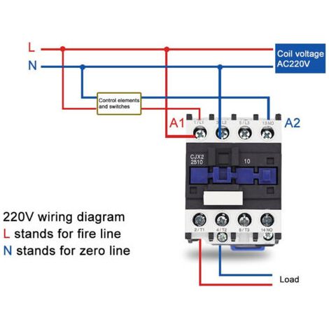 Contacteur normalement ouvert triphasé 25 A AC 220 V pour commande de moteur, montage sur rail DIN (1/5)