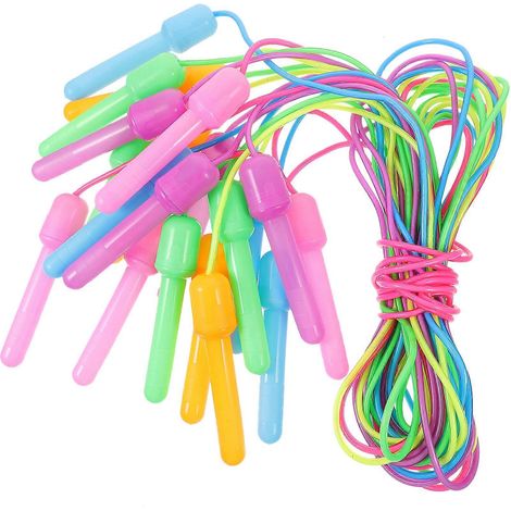 10 Stück Springseile, verstellbar, Schnellspanner, Kunststoffgriff, Springseil, Fitnessgerät für Boxtraining (Farbe zufällig)-250.00X2.00X2.00CM (1/4)