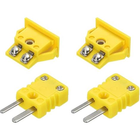 2 Ensembles Connecteurs de Fil de Thermocouple de Type K Jaune (1/5)