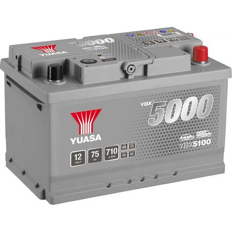 Batterie Yuasa YBX5100 conventionnelles Hautes performances 12 V 75 AH 710 AMPS L 278 l 175 H 175 (1/4)
