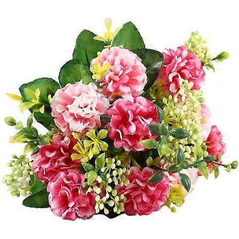 Fleurs artificielles en soie, chrysanthèmes réalistes, faciles d'entretien, pour un bouquet de mariage. Petites fleurs en bouquet.rose rouge (1/5)