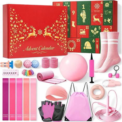 Calendrier de l'avent Femme 2026: 24 Jours Accessoires de Fitness