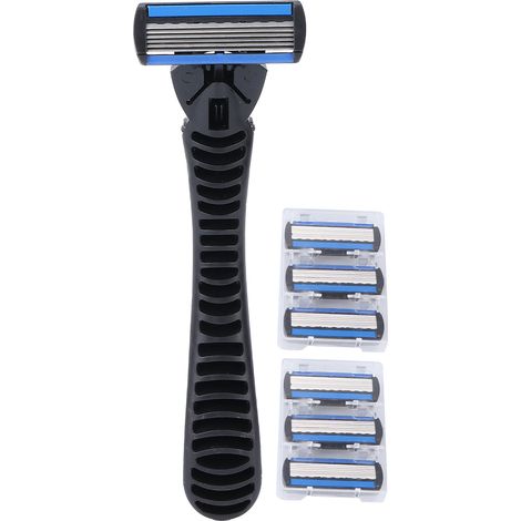 Rasoir manuel vintage à 6 lames pour barbes d'hommes, 1 manche, 6 lames (1/5)