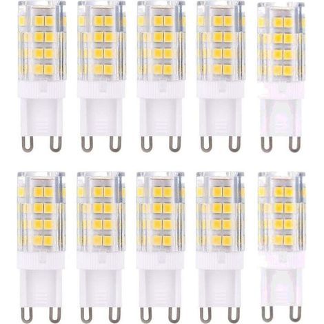 Ampoules LED G9, 5W Equivalent 40W Halogène Lampe Blanc 6000K Sans Scintillement Économie d'énergie Non Dimmable (Lot de 10) [Classe énergétique E] (1/5)