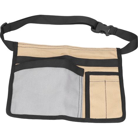 Einseitige, gürtelumhängebare Werkzeugtasche aus strapazierfähigem Oxford-Gewebe, verstellbarer Werkzeugorganizer für Gartengeräte, Khaki-Grau (1/5)