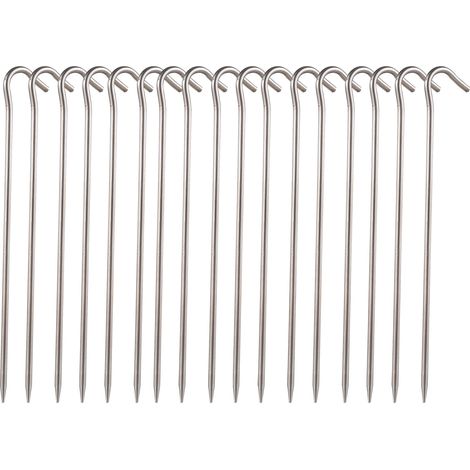 Tente avec piquets de sol pour Camping, auvent en métal, sable, acier inoxydable, antirouille, léger, sac à dos, 70mm (1/5)