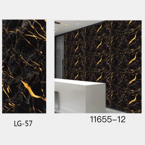 TrAdE Shop Traesio - Pannello Adesivo Effetto Marmo Nero Con Oro Pareti Paraschizzi 300 X 60cm Stanza - (1/3)