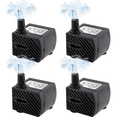 Mini Pompe A Eau Submersible, 4 Pièces Ultra Silencieuse, 180L/H, 3W, 220V 240V, 50/60Hz, Ajustable Pour Étang, Fontaine, Réservoir de Poisson (1/5)