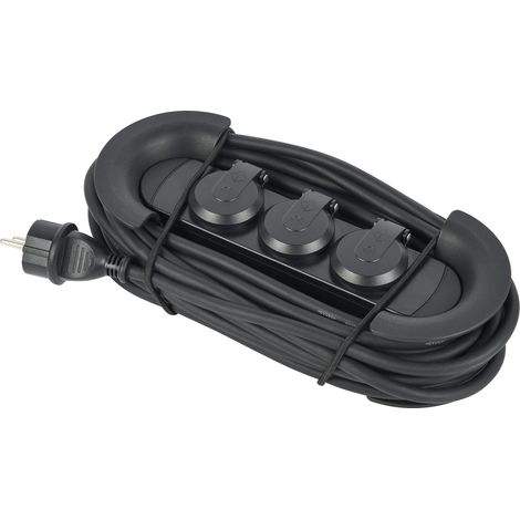 Bloc Multiprises Étanche Outdoor avec Rallonge électrique 10M, 3 Prises 16A, Câble 10M H05RR-F 3G1.5, IP44 IK09 ultra-robustes, idéal pour chantiers, garages et jardins (1/5)