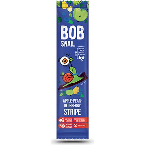 Snack Bob Snail al gusto di mela, pera e mirtillo senza zuccheri aggiunti - 14 g
