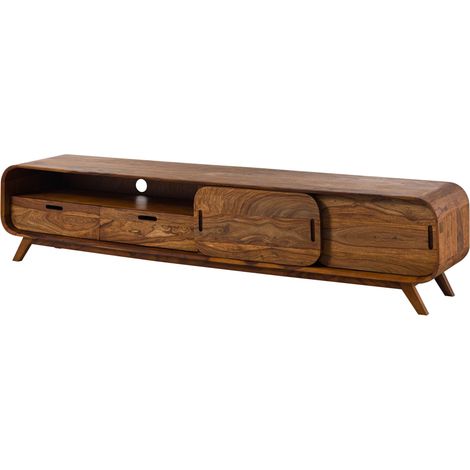 TV-Board Sheesham 220x40x48 hellbraun lackiert MAILAND 127