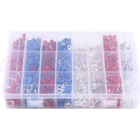 Lot de 1 000 connecteurs de câbles électriques à sertir isolés, 24 types, ensemble assorti,DUBUNS (1/5)