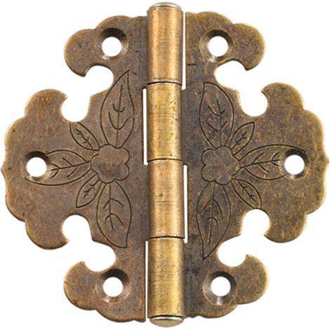 Ahlsen 1 Pièces Charnières Antiques - Charnière décorative - Mini Charnière Rétro - Charniere Porte - Charnières vintage en bronze,Pour la décoration d'armoires,de portes en bois,de bibliothèques (1/5)