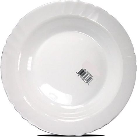 Plat de service rond en verre - JUANIO - Service 72 assiettes creuses - Diamètre 23 cm - Verre opale - Micro-ondes/Lave-vaisselle (1/4)