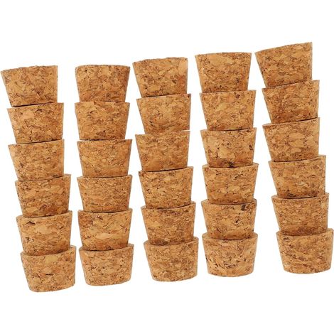 30 bouchons liège, 26x21x20 mm, bois, coniques, pour conservation (1/5)