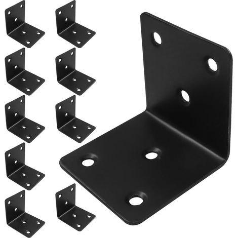 10 pezzi di staffe angolari in acciaio inox nero da 2 x 2 pollici - Staffe angolari resistenti per mensole (1/3)
