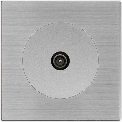 Prise TV/SAT ALU GLOSSY DOM avec plaque simple métallisée gris – Performance et élégance moderne (1/5)