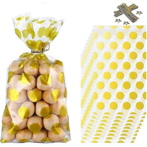 Lot de 50 sachets cadeaux or rose avec attaches torsadées - parfaits pour les bonbons, chocolats, Noël et mariages (1/5)