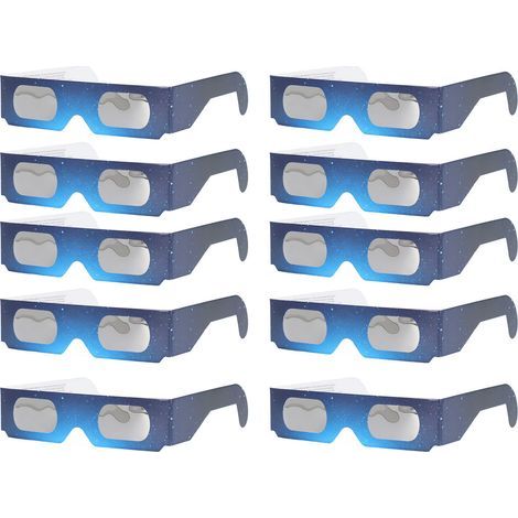 Ortviai Lunettes de protection solaire pour éclipse – 10 pièces, filtre certifié ISO 12312-2, vision orange claire