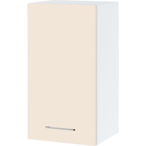 Meuble haut de cuisine Lovia Vanille Mat 1 porte L 40 cm (1/2)