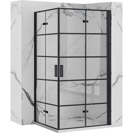 CABINA DOCCIA REA MOLIER BLACK DOUBLE 100X100