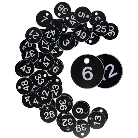 Paneles numerados grabados (del 1 al 100, en color negro), sin llavero, adecuados para sectores como la hostelería. (1/5)