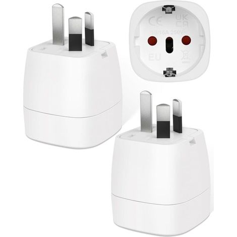【2 Pièces】 Adaptateur Prise Australie, Adaptateur Voyage Accessoires, FR 2 Broches vers AU 3 Broches Adaptateur Prise Nouvelle-Zélande, Argentine, China, Fidji Type I (1/4)