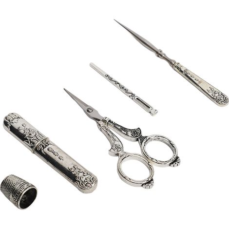 Vintage-Stickschere-Set im europäischen Stil aus Edelstahl, inklusive Stickkästchen. (1/5)