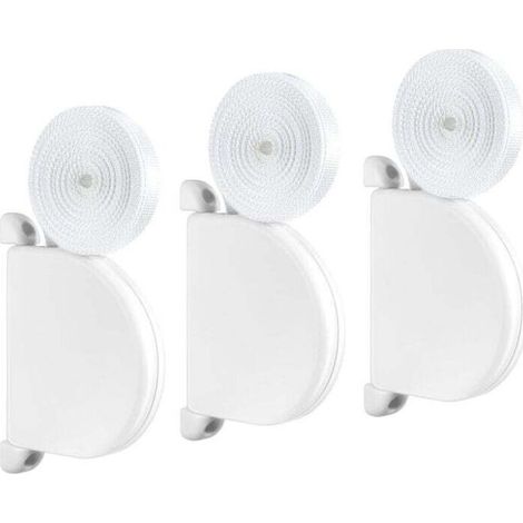 3 Pcs Enrouleur de sangle pour volet roulant, espacement des trous de vis 145 mm, Système Mini, avec sangle incluse de 14 mm x 5 m, Blanc (1/4)
