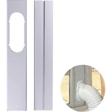 Joint de fenêtre pour climatiseur mobile réglable 130 cm – Plaque PVC 10 cm – Installation facile avec ruban adhésif (1/4)