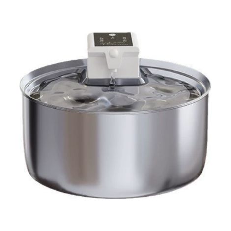 Wiederaufladbarer Wasserspender aus Edelstahl für Haustiere, großer 7-Liter-Hundenapf, kabelloser automatischer Wasserumwälznapf für Katzen, Standard [5000mAh]