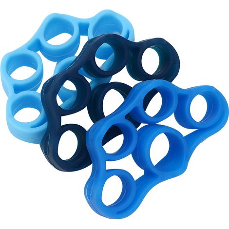 Lot de 3 anneaux de résistance en silicone pour l'entraînement de la force des doigts et l'étirement des mains (1/5)