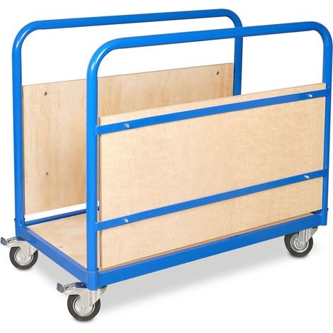 BRB Zweiwandwagen/Rungenwagen LxBxH 1x500x865 mm, 4 Lenkrollen, Davon 2 mit Feststellbremse, Ladefläche LxB 945x445 mm, Tragkraft 250 kg (1/2)