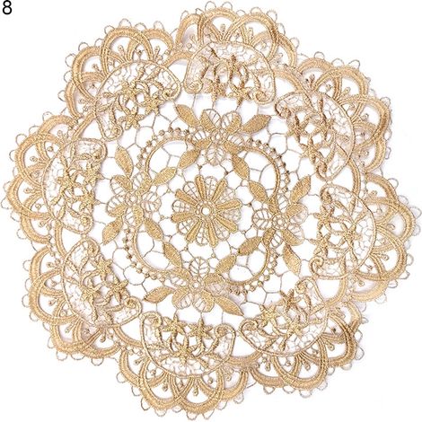Placemat Rond - Diamètre 28 cm - En Polyester - Pour Cuisine Salle À Manger Banquet Bar - 1 Pièce (1/5)
