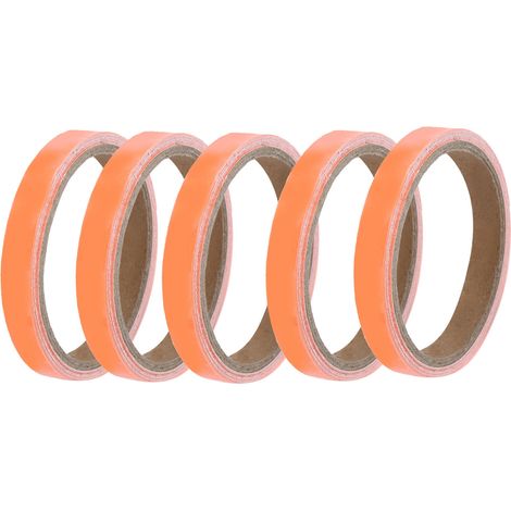 Lot de 10 rubans adhésifs lumineux phosphorescents antidérapants pour scène, orange-rouge, 1,2 cm x 3 mètres (1/5)