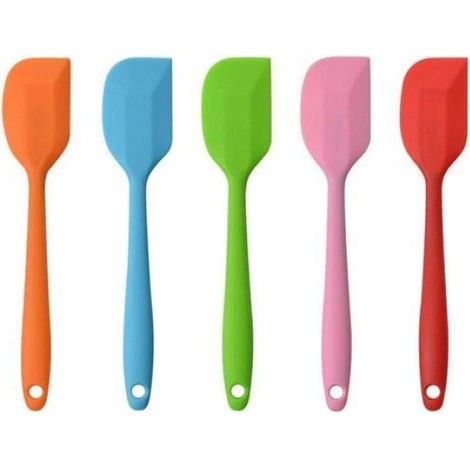 2 Grattoirs en silicone, Noyau métallique, Résistant 260°C, Flexible, Pour cuisine et pâtisserie (1/5)