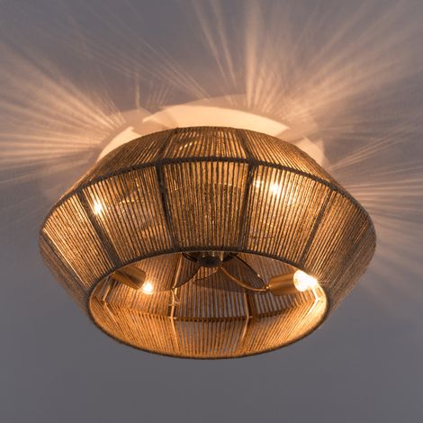 Ventilador de techo bohemio Braun de 18,5" con luz de iluminación Regulable para sala de estar con Control remoto (1/5)