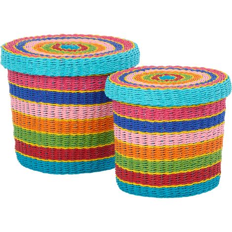 Lot de 2 Paniers de Rangement "Seann" 32cm Multicolore (1/3)
