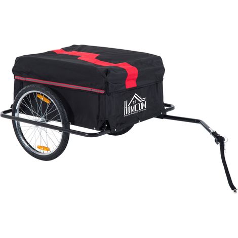 Remorque Vélo Cargo Pliable Attelage Capacité 40 kg 140x88x60 cm Transport Pratique Vélo P (1/5)