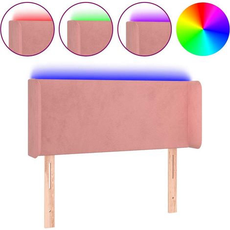 Maison Exclusive - Cabecero con LED de terciopelo rosa 103x16x78/ (1/5)