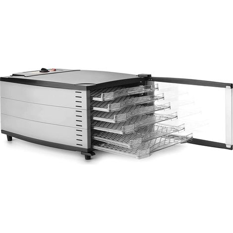 Lacor -Deshidratador de Alimentos Pro 600 W. Bandejas extraíbles (6).Puerta de cristal con cierre magnético. Panel de control con guía de temperatura (1/3)